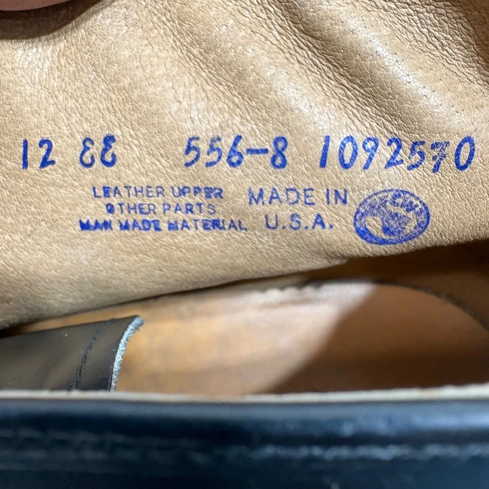 USPS SR/USA Chukka Boots Mens 12 EE Black Leather Postal Shoes Made in USA
